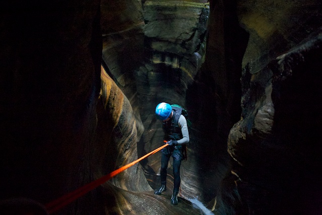 Greg on the third abseil