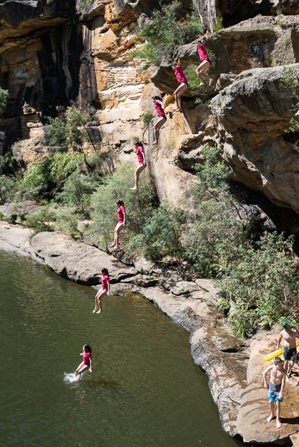 Chuin Nee does the waterjump